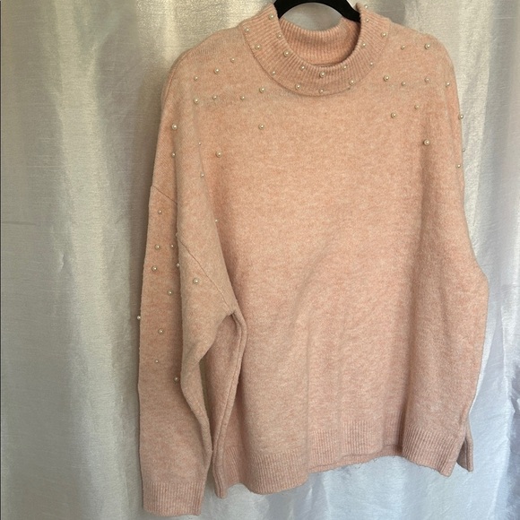 George Sweaters - Pink Pearl-Studded Sweater
